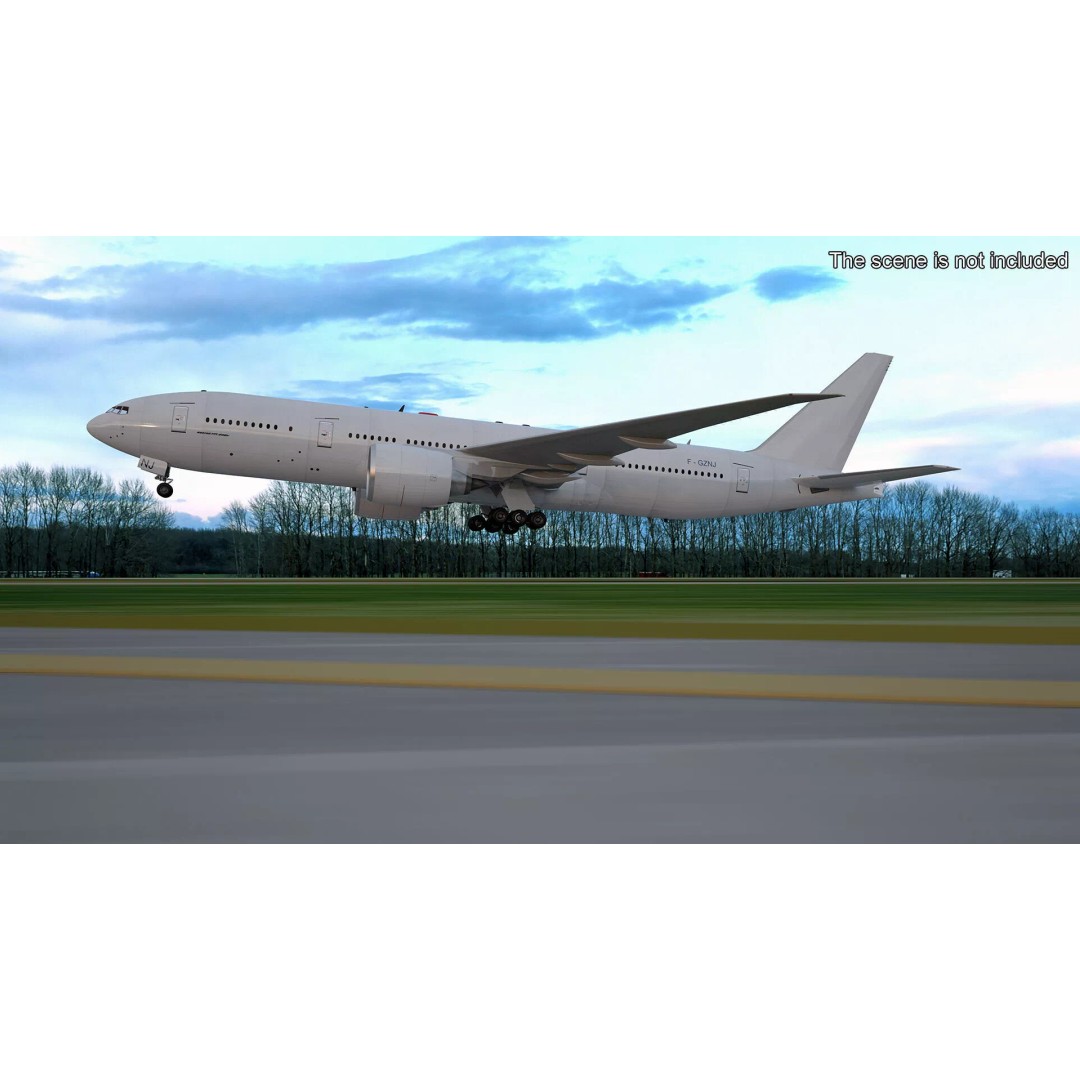 Boeing 777-200 3D Model – High Poly Aircraft, FBX, PBR Textures - View 4