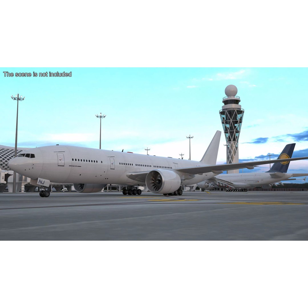 Boeing 777-200 3D Model – High Poly Aircraft, FBX, PBR Textures - View 5