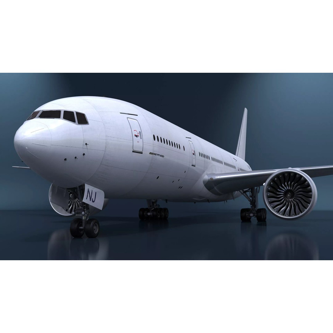 Boeing 777-200 3D Model – High Poly Aircraft, FBX, PBR Textures - View 6