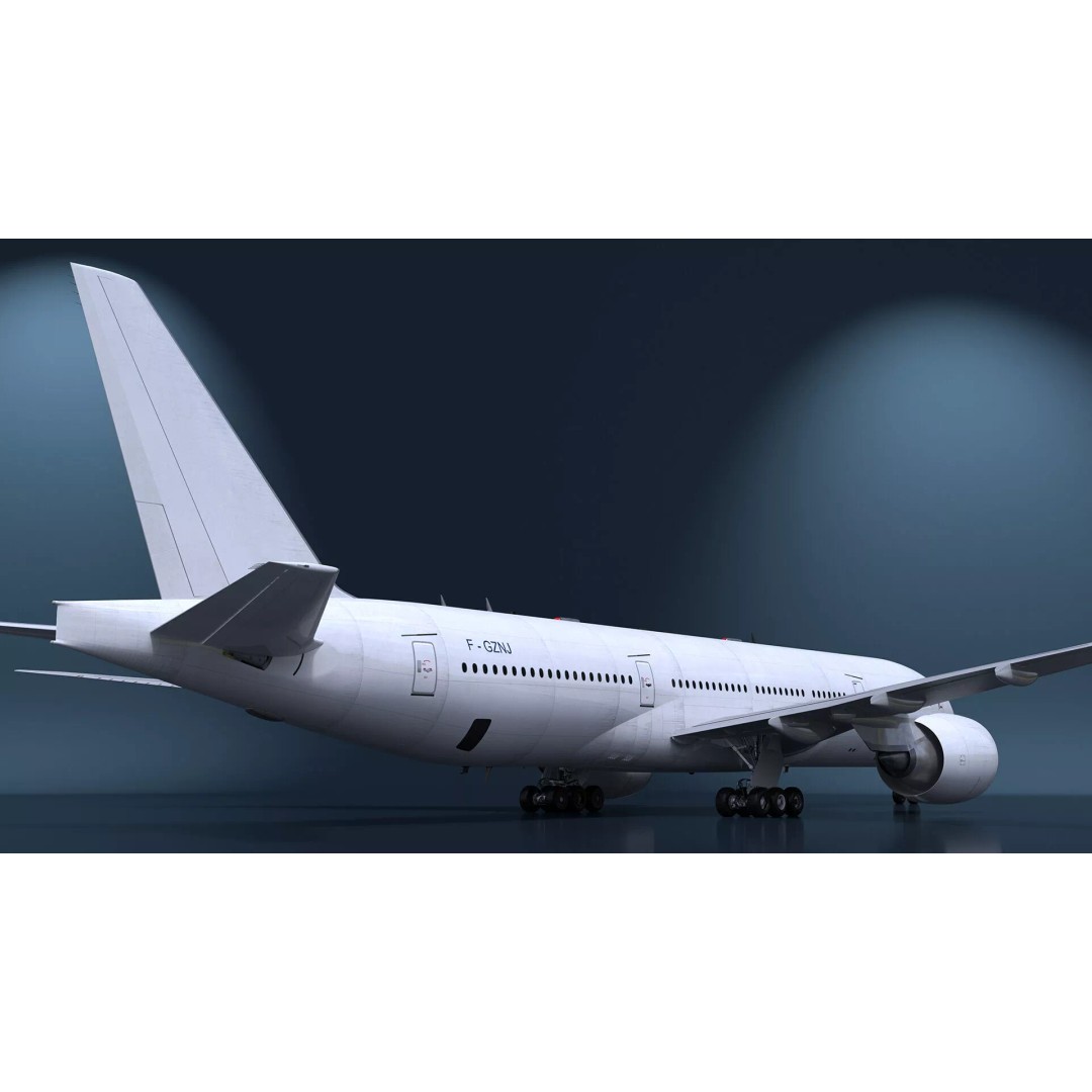 Boeing 777-200 3D Model – High Poly Aircraft, FBX, PBR Textures - View 7