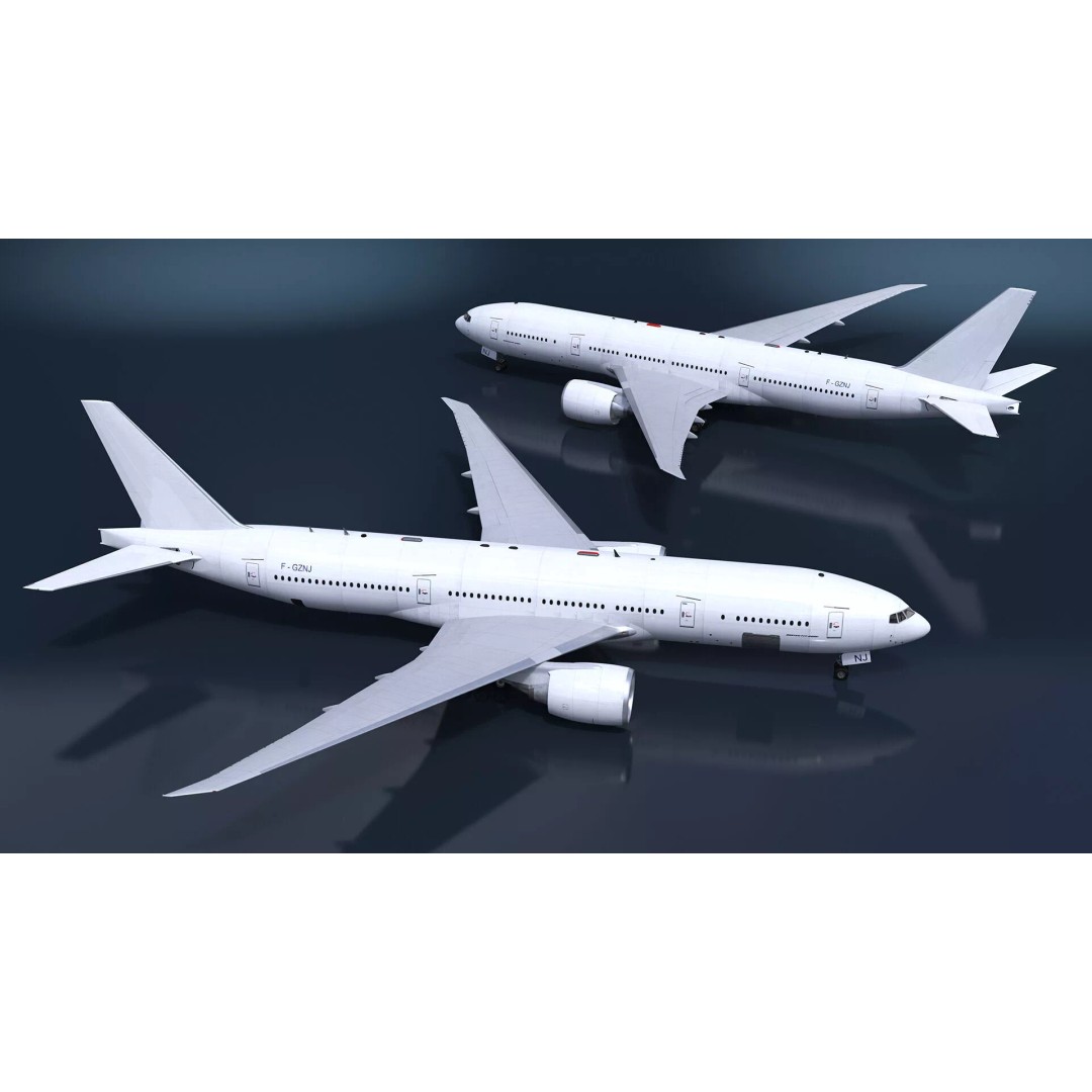 Boeing 777-200 3D Model – High Poly Aircraft, FBX, PBR Textures - View 8