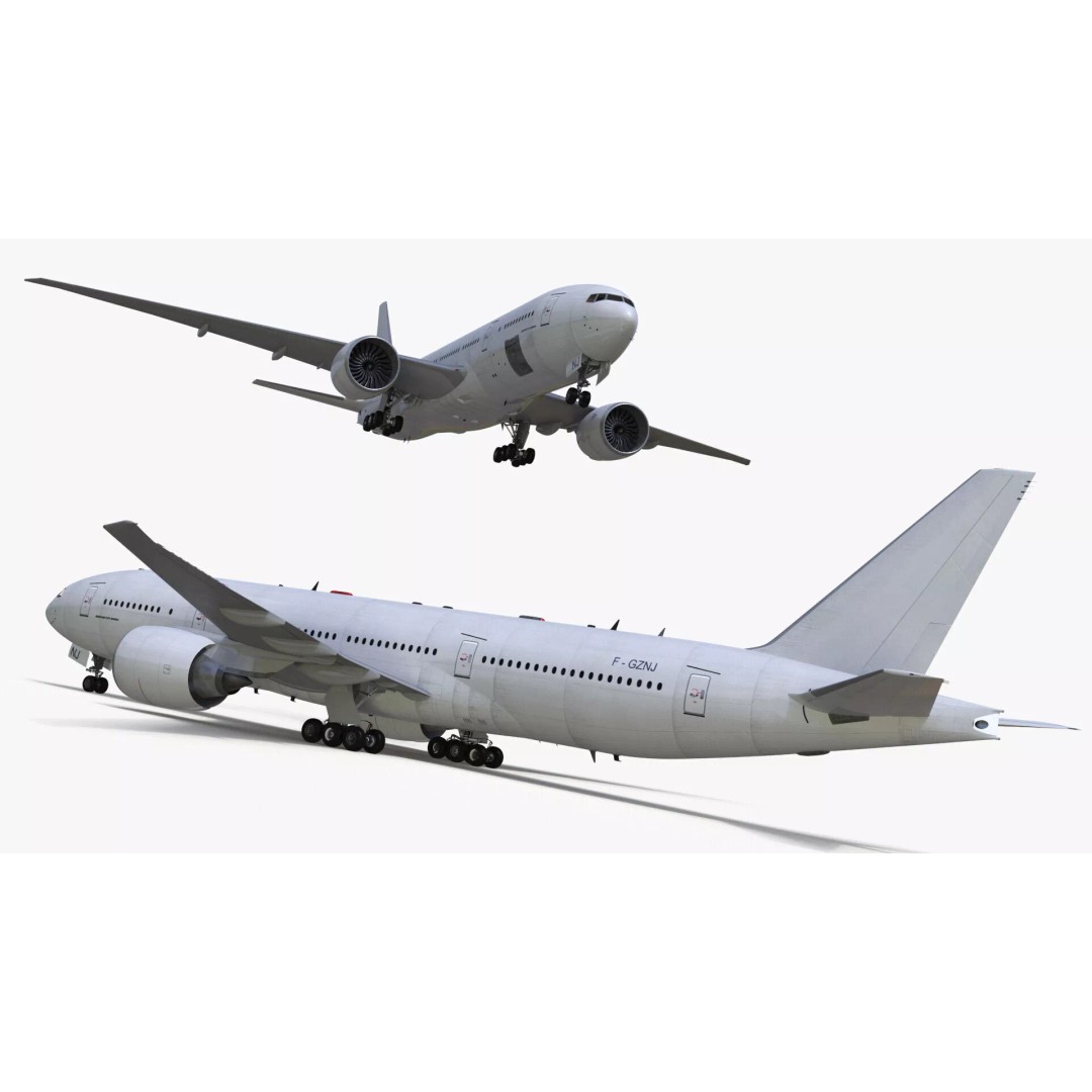 Boeing 777-200 3D Model – High Poly Aircraft, FBX, PBR Textures - View 9