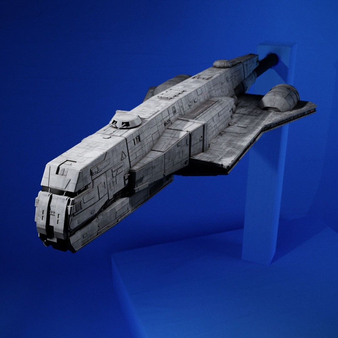 Gozanti-class Imperial Cruiser 3D Model – PBR Game Asset, Blender
