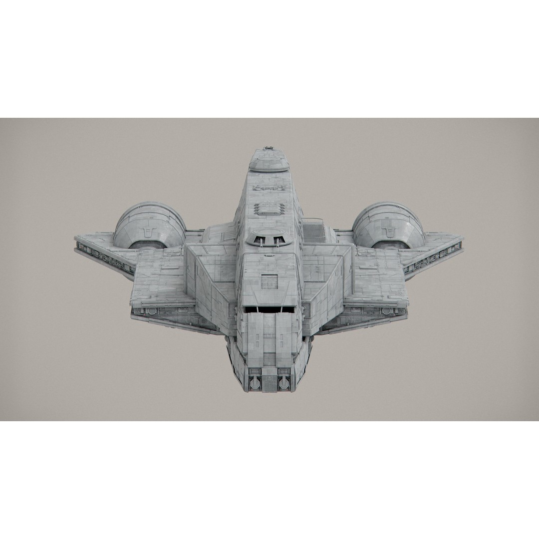 Gozanti-class Imperial Cruiser 3D Model – PBR Game Asset, Blender - View 3
