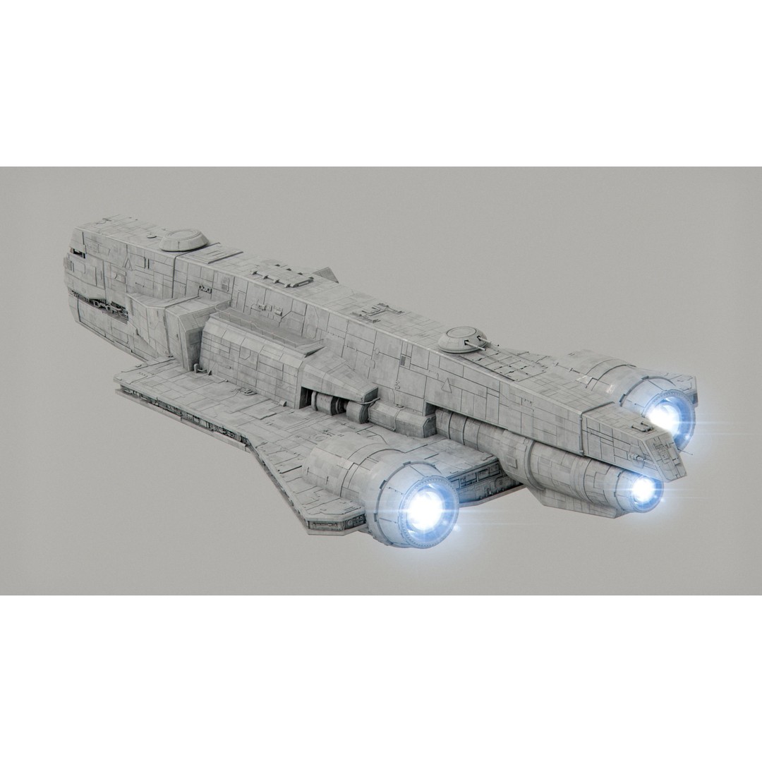 Gozanti-class Imperial Cruiser 3D Model – PBR Game Asset, Blender - View 4