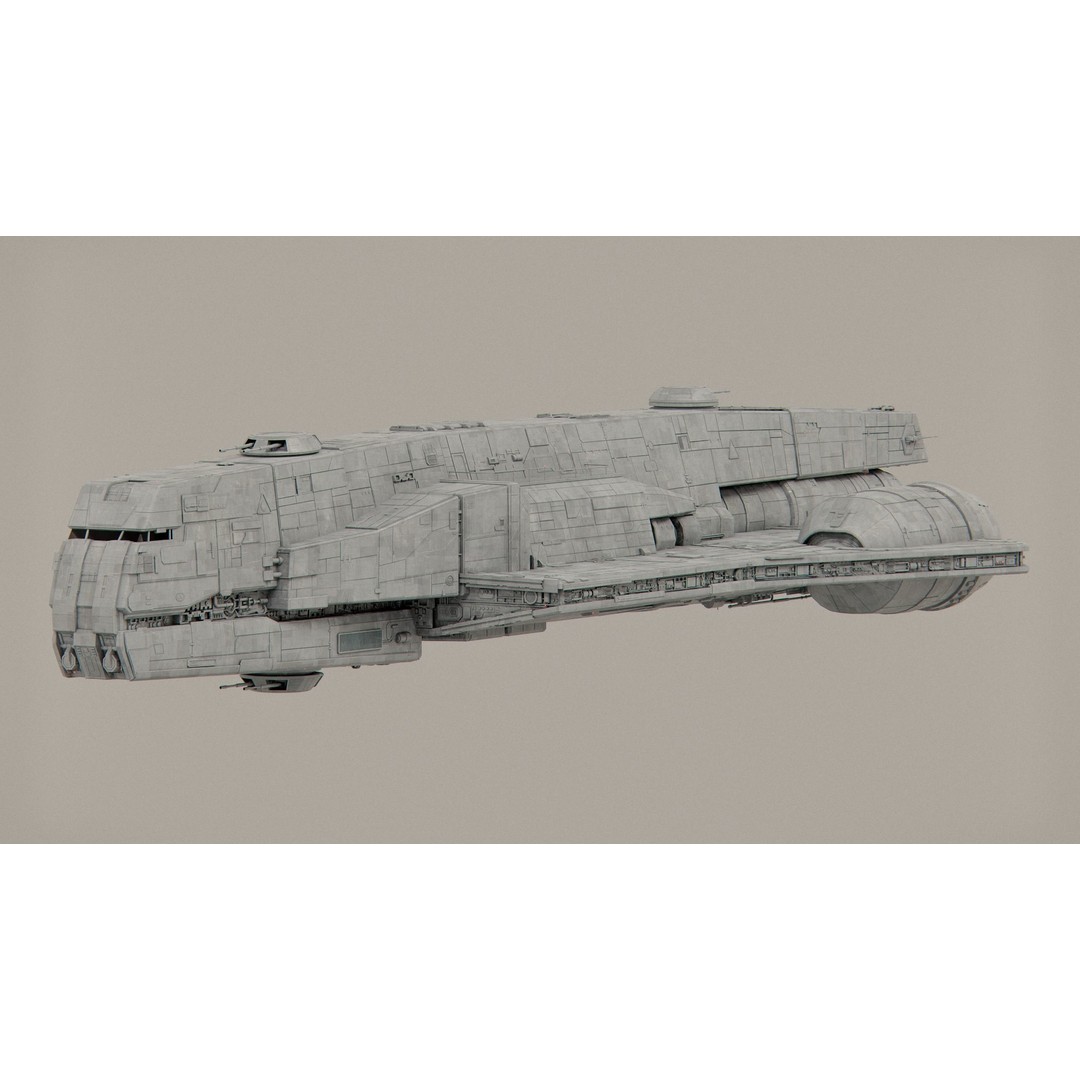 Gozanti-class Imperial Cruiser 3D Model – PBR Game Asset, Blender - View 5