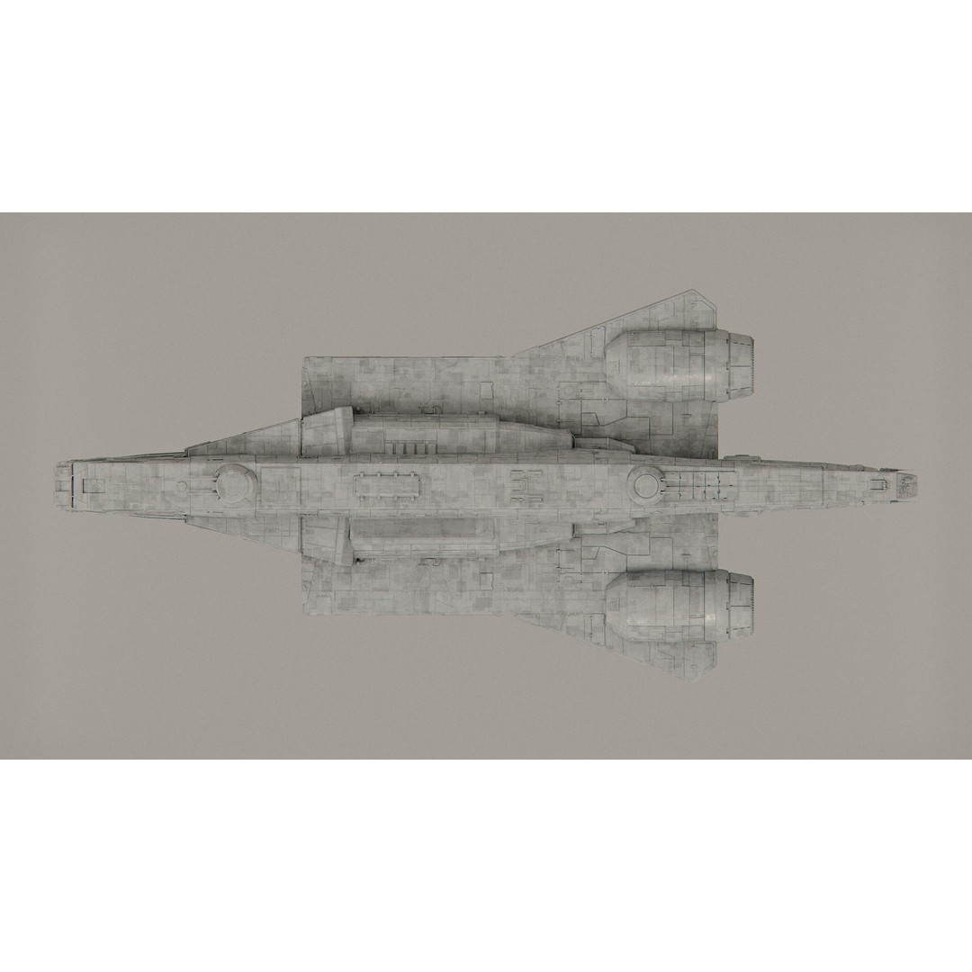 Gozanti-class Imperial Cruiser 3D Model – PBR Game Asset, Blender - View 7