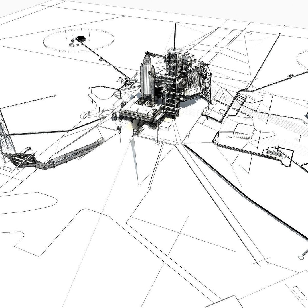 Kennedy Space Center Launch Complex 39-A 3D Model – High-Detail Game Asset, FBX, OBJ