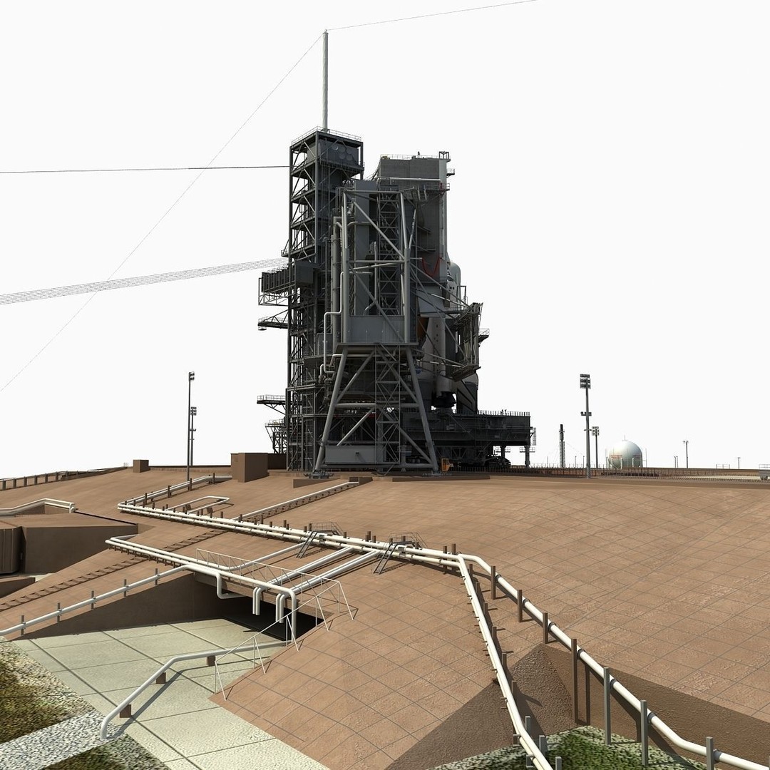 Kennedy Space Center Launch Complex 39-A 3D Model – High-Detail Game Asset, FBX, OBJ - View 9