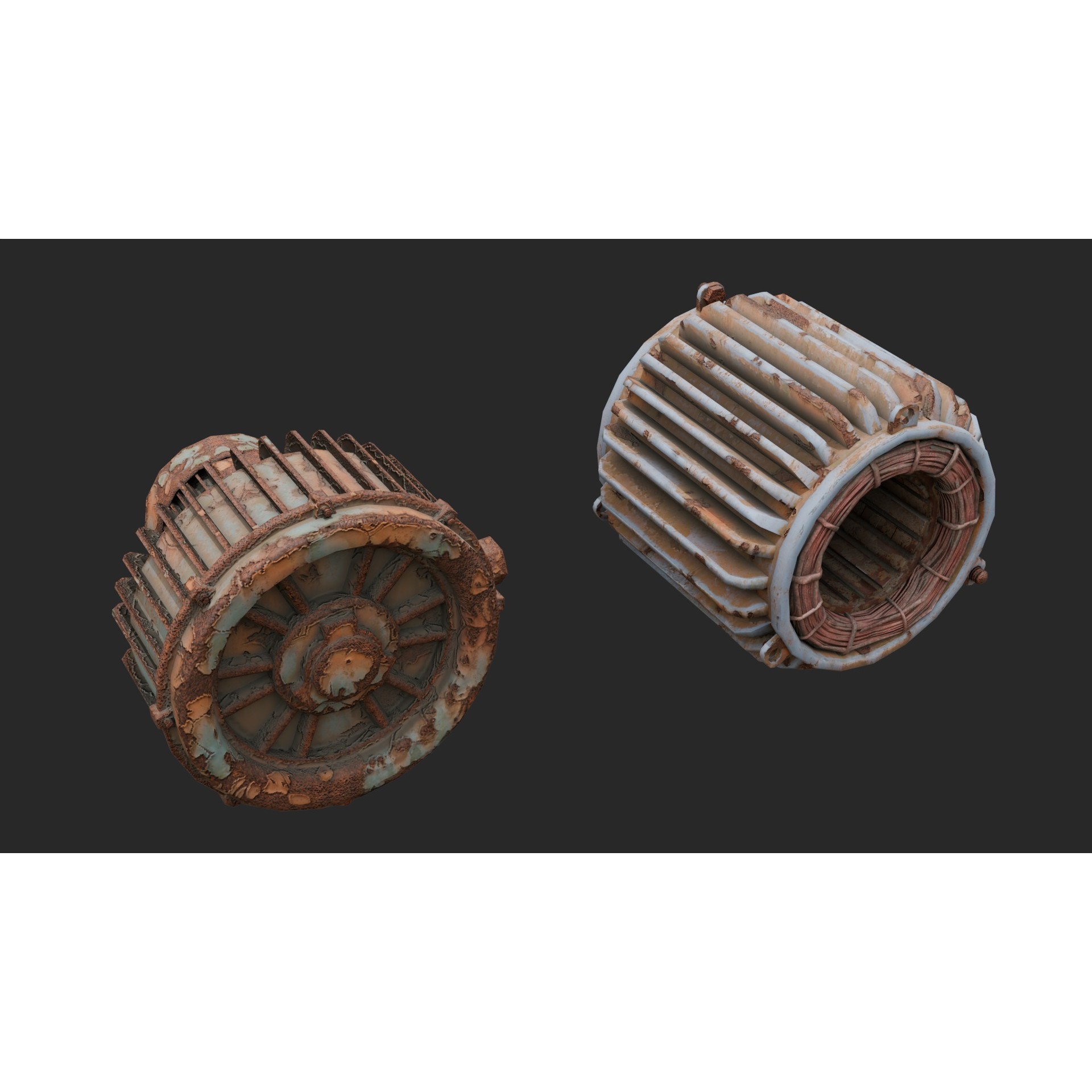 Rusty Scrap Props - Low-Poly Game-Ready 3D Model - View 5