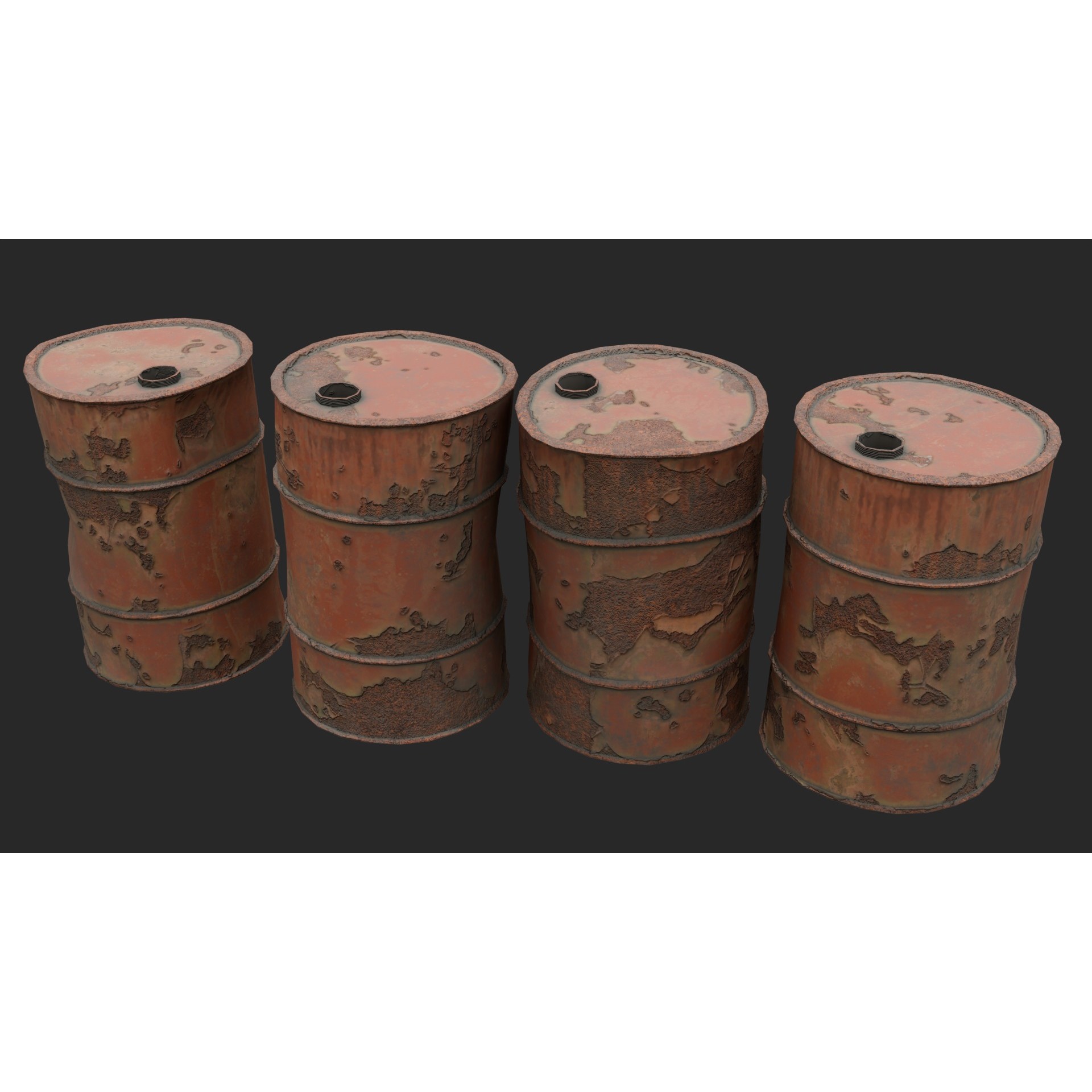 Rusty Scrap Props - Low-Poly Game-Ready 3D Model - View 6