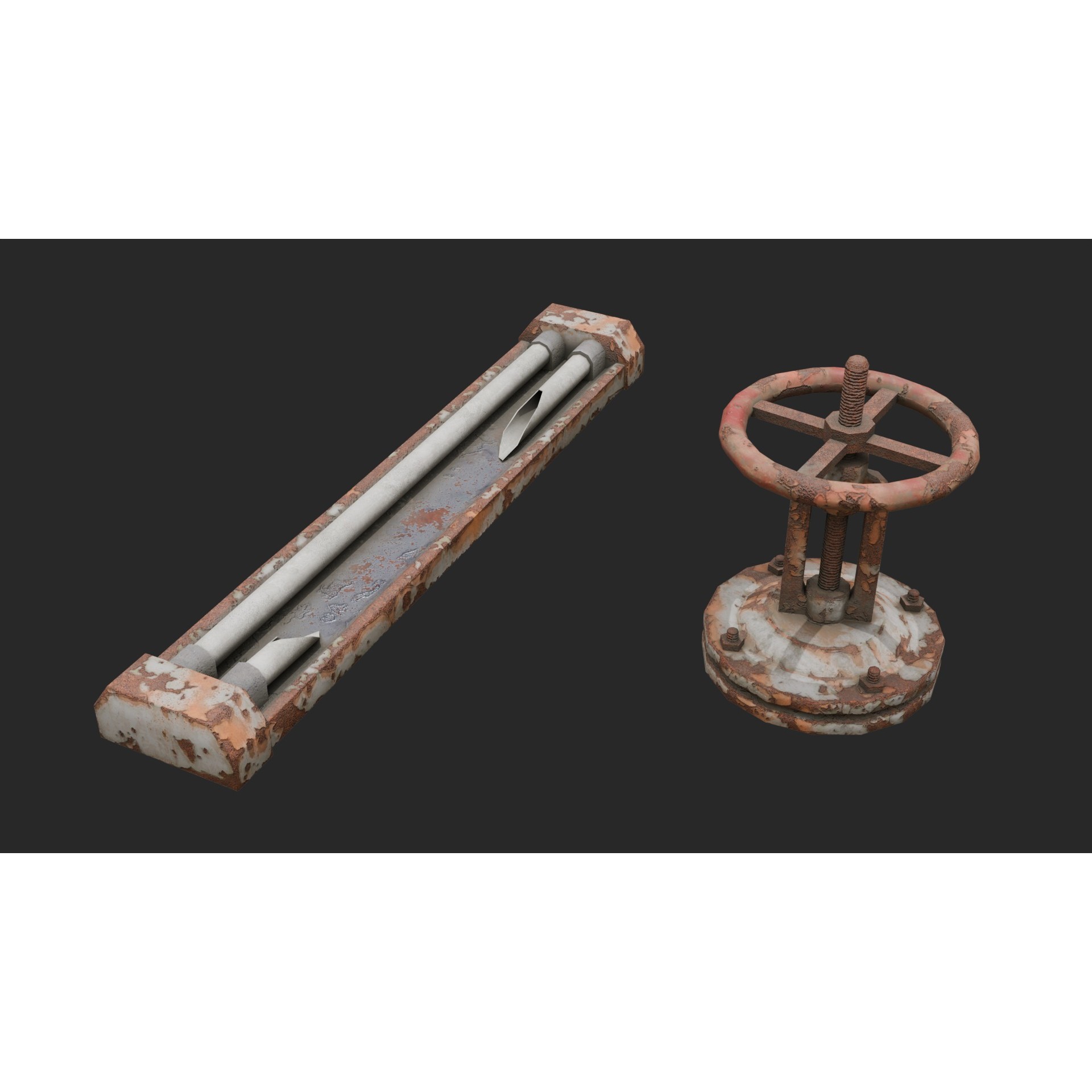 Rusty Scrap Props - Low-Poly Game-Ready 3D Model - View 8