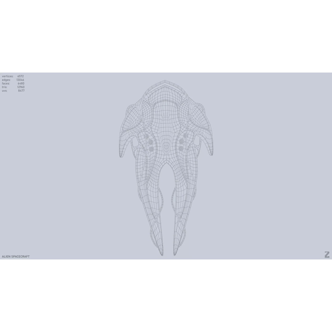 Alien Spacecraft 3D Model – Low Poly Sci-Fi Vehicle, FBX & OBJ