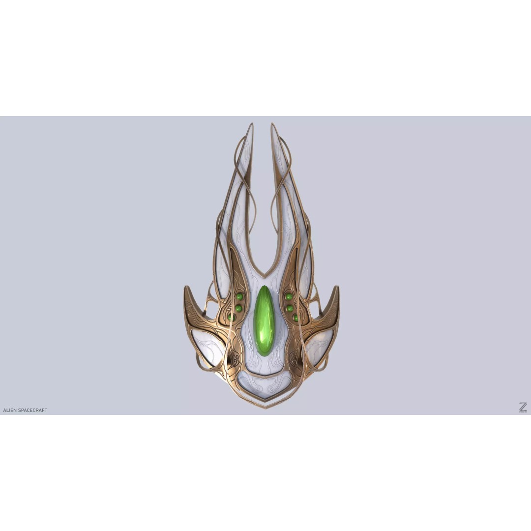 Alien Spacecraft 3D Model – Low Poly Sci-Fi Vehicle, FBX & OBJ - View 6