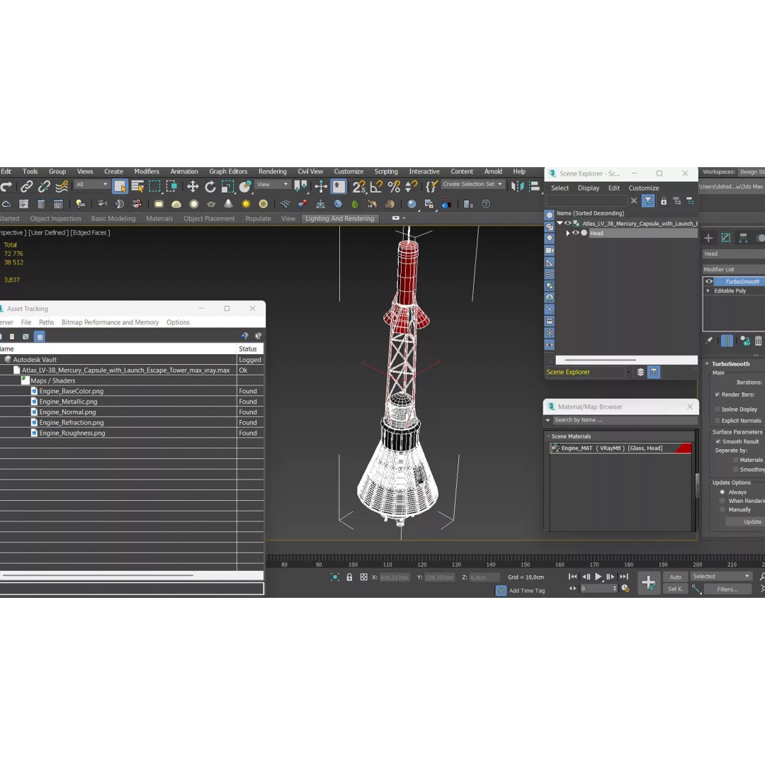 Atlas LV-3B Mercury Capsule 3D Model – Detailed PBR Spacecraft Asset - View 16