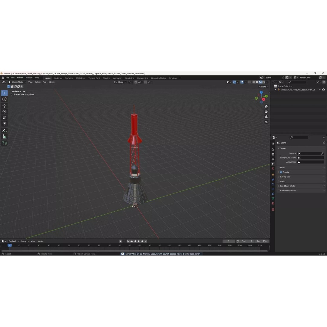 Atlas LV-3B Mercury Capsule 3D Model – Detailed PBR Spacecraft Asset - View 17