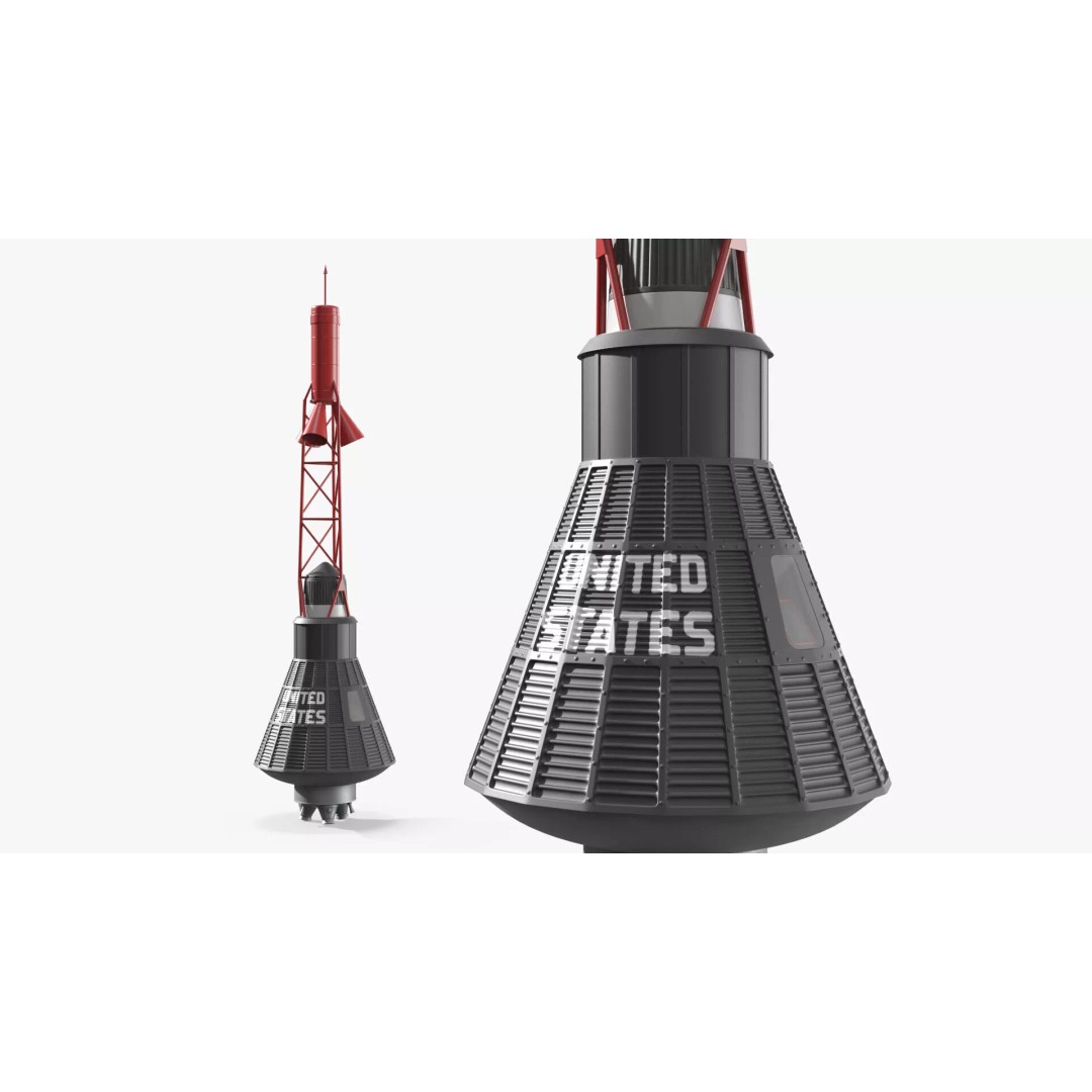 Atlas LV-3B Mercury Capsule 3D Model – Detailed PBR Spacecraft Asset - View 2