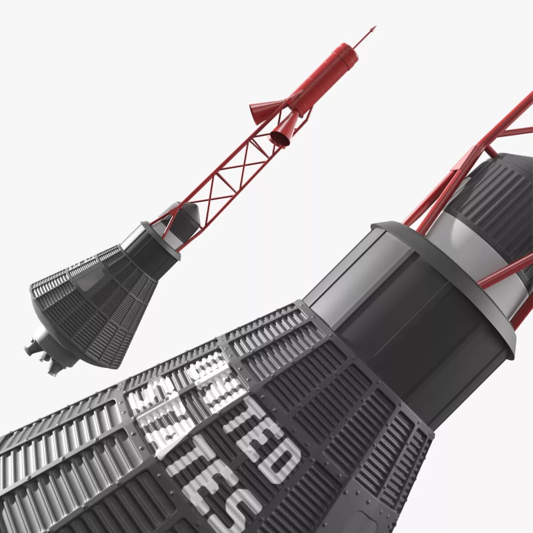 Atlas LV-3B Mercury Capsule 3D Model – Detailed PBR Spacecraft Asset - View 5