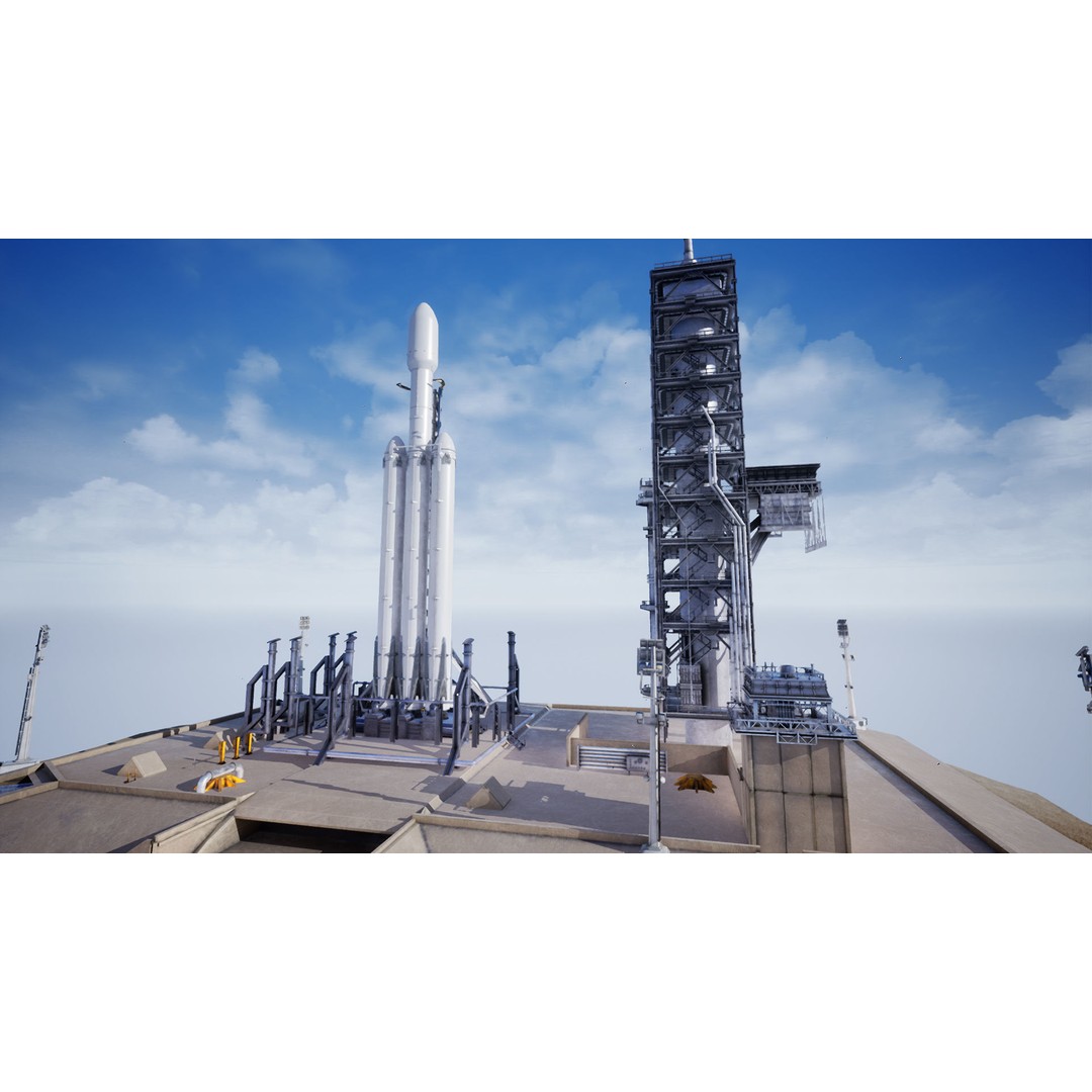 Rocket Launch Pad 3D Model – Low Poly Modular Environment, PBR - View 10