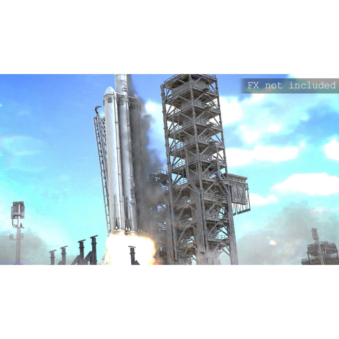 Rocket Launch Pad 3D Model – Low Poly Modular Environment, PBR - View 13