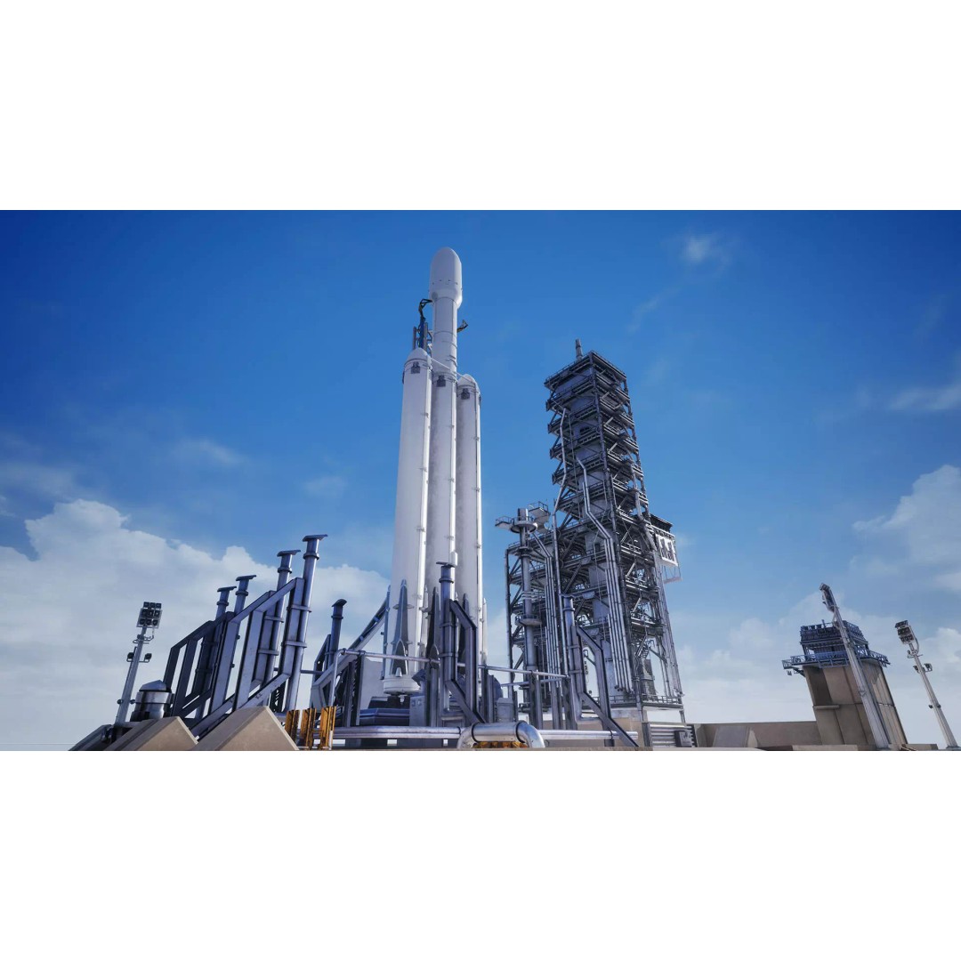 Rocket Launch Pad 3D Model – Low Poly Modular Environment, PBR - View 2
