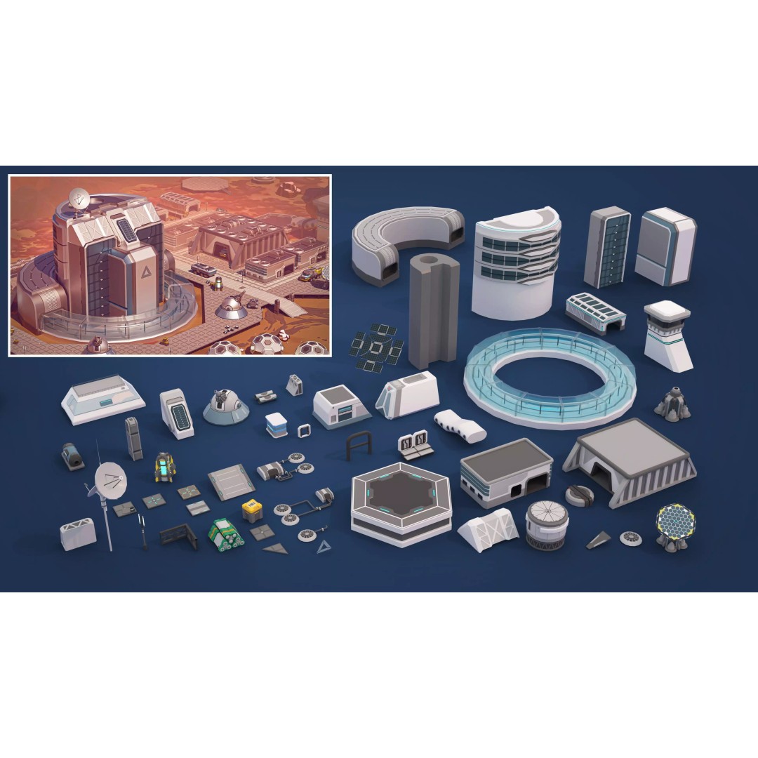 Mars Colony 3D Model – Low Poly Sci-Fi Asset Pack, Game Ready - View 36