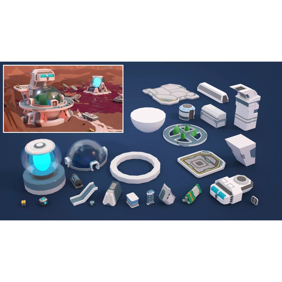 Mars Colony 3D Model – Low Poly Sci-Fi Asset Pack, Game Ready - View 41