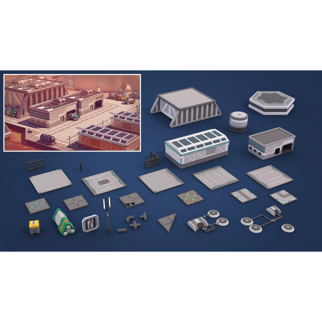 Mars Colony 3D Model – Low Poly Sci-Fi Asset Pack, Game Ready - View 42