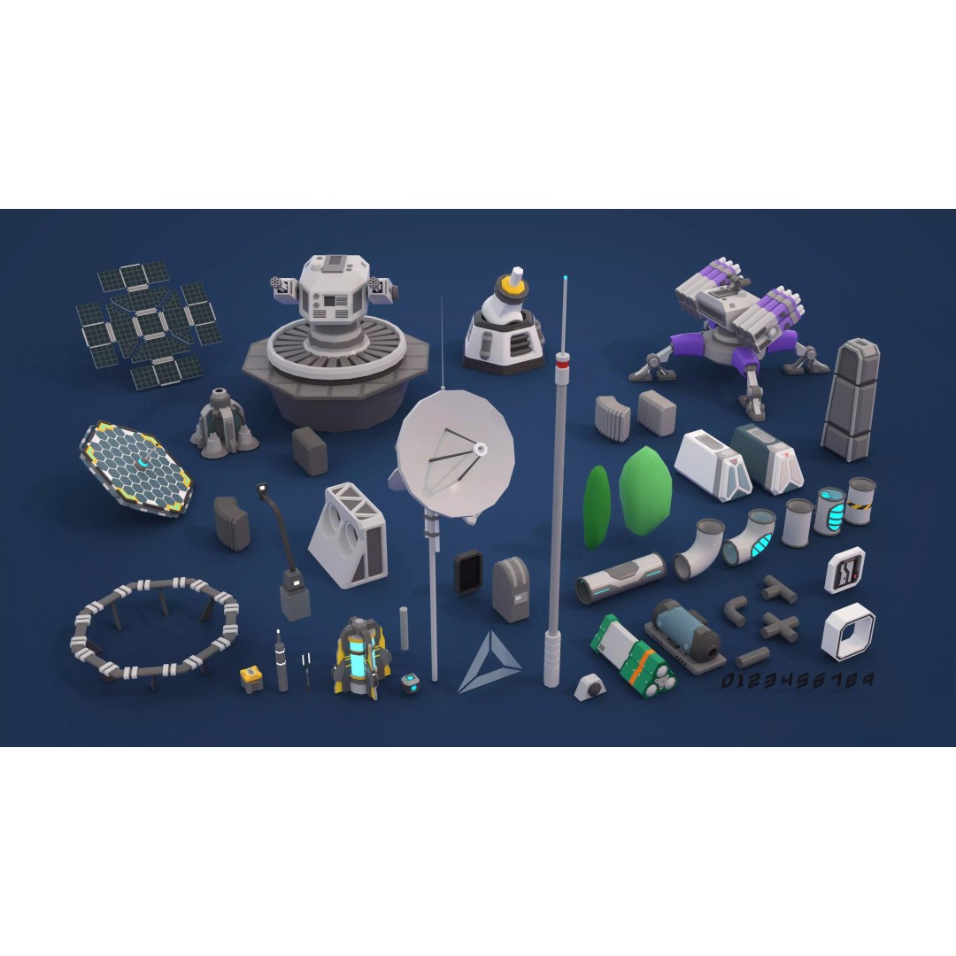 Mars Colony 3D Model – Low Poly Sci-Fi Asset Pack, Game Ready - View 44
