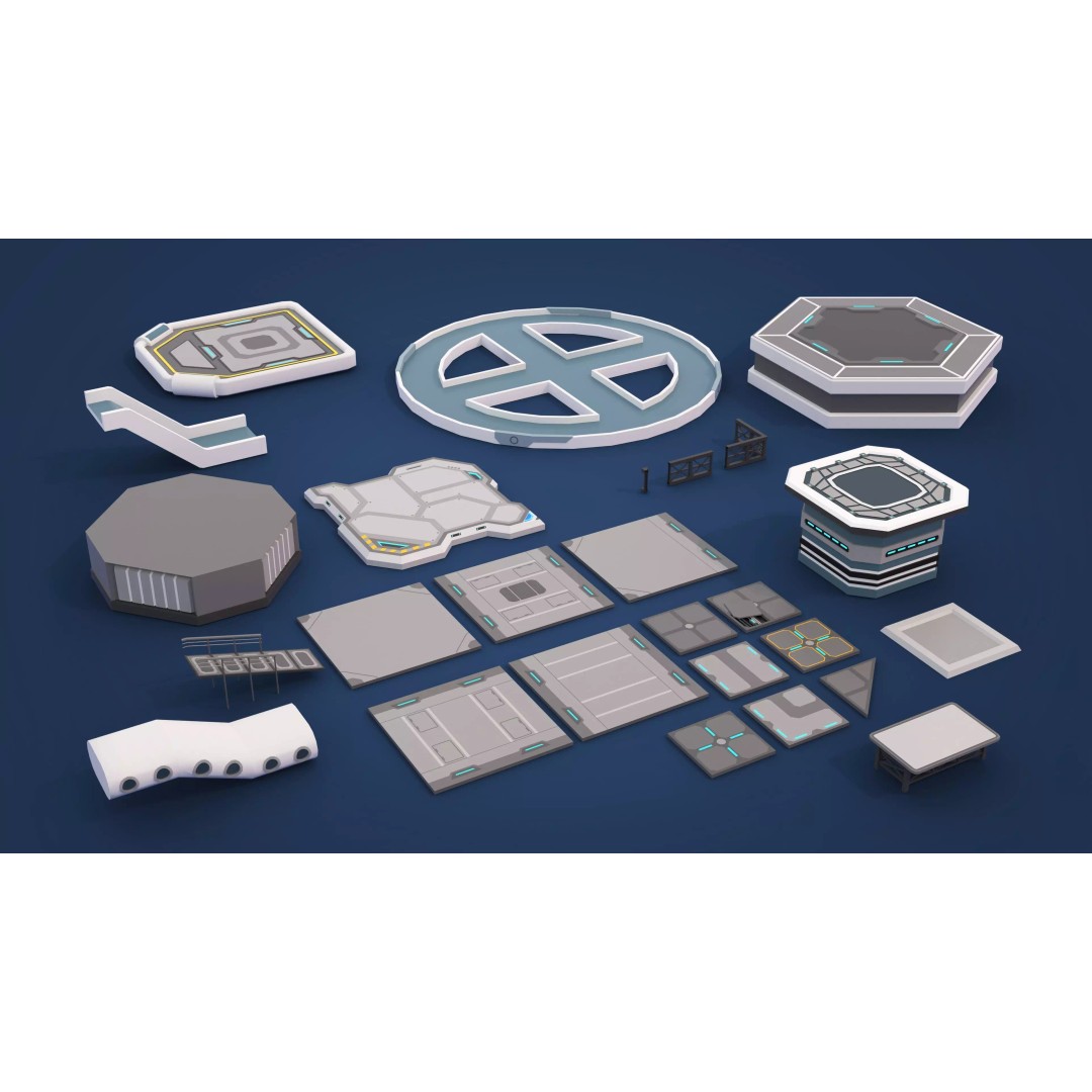 Mars Colony 3D Model – Low Poly Sci-Fi Asset Pack, Game Ready - View 45