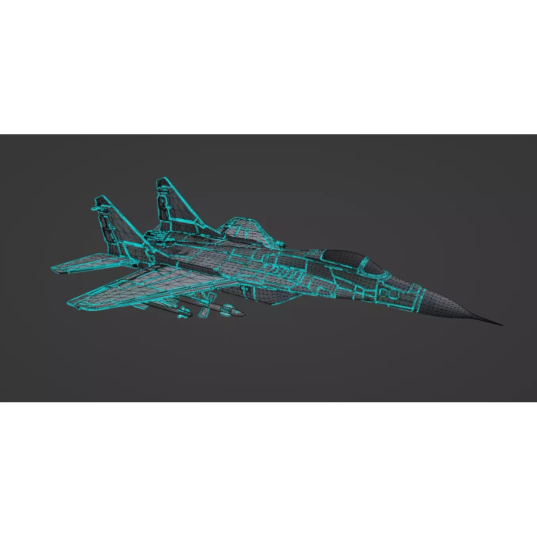 Fighter Jet 3D Model – Low Poly Game Ready Aircraft, FBX & Blender
