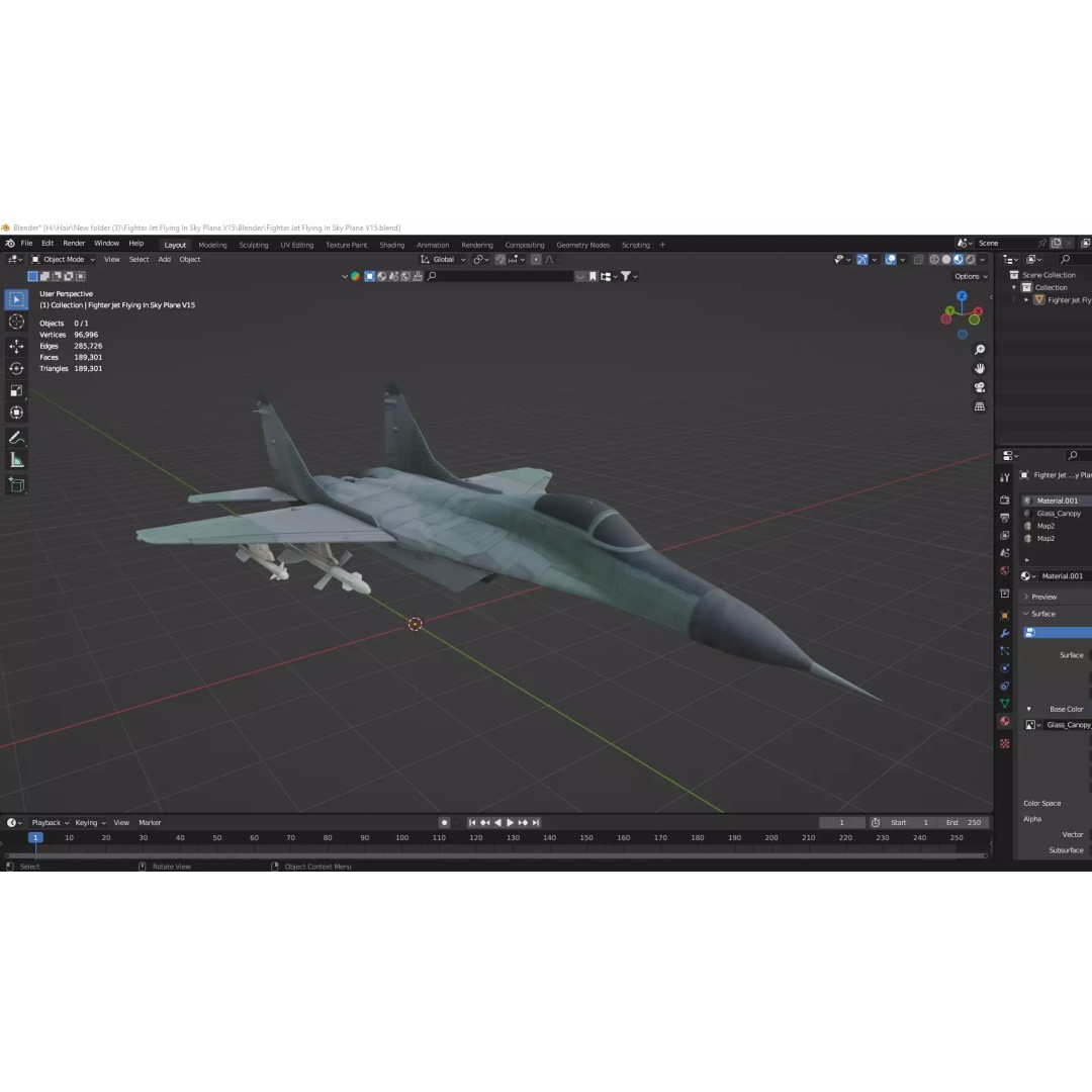 Fighter Jet 3D Model – Low Poly Game Ready Aircraft, FBX & Blender - View 12