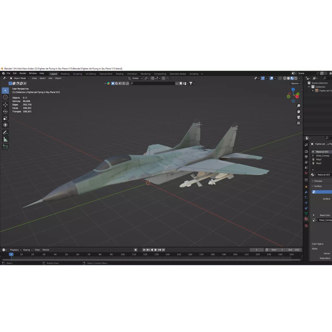 Fighter Jet 3D Model – Low Poly Game Ready Aircraft, FBX & Blender - View 13