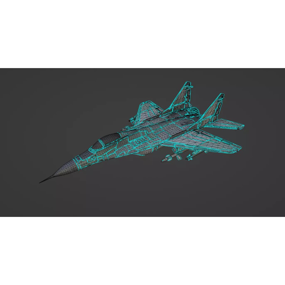 Fighter Jet 3D Model – Low Poly Game Ready Aircraft, FBX & Blender - View 14
