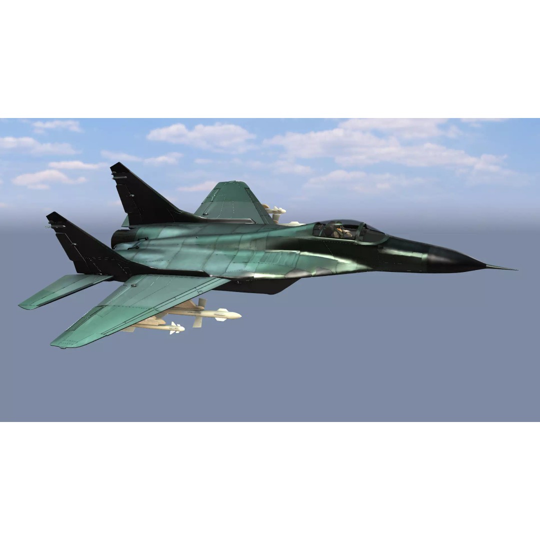 Fighter Jet 3D Model – Low Poly Game Ready Aircraft, FBX & Blender - View 9