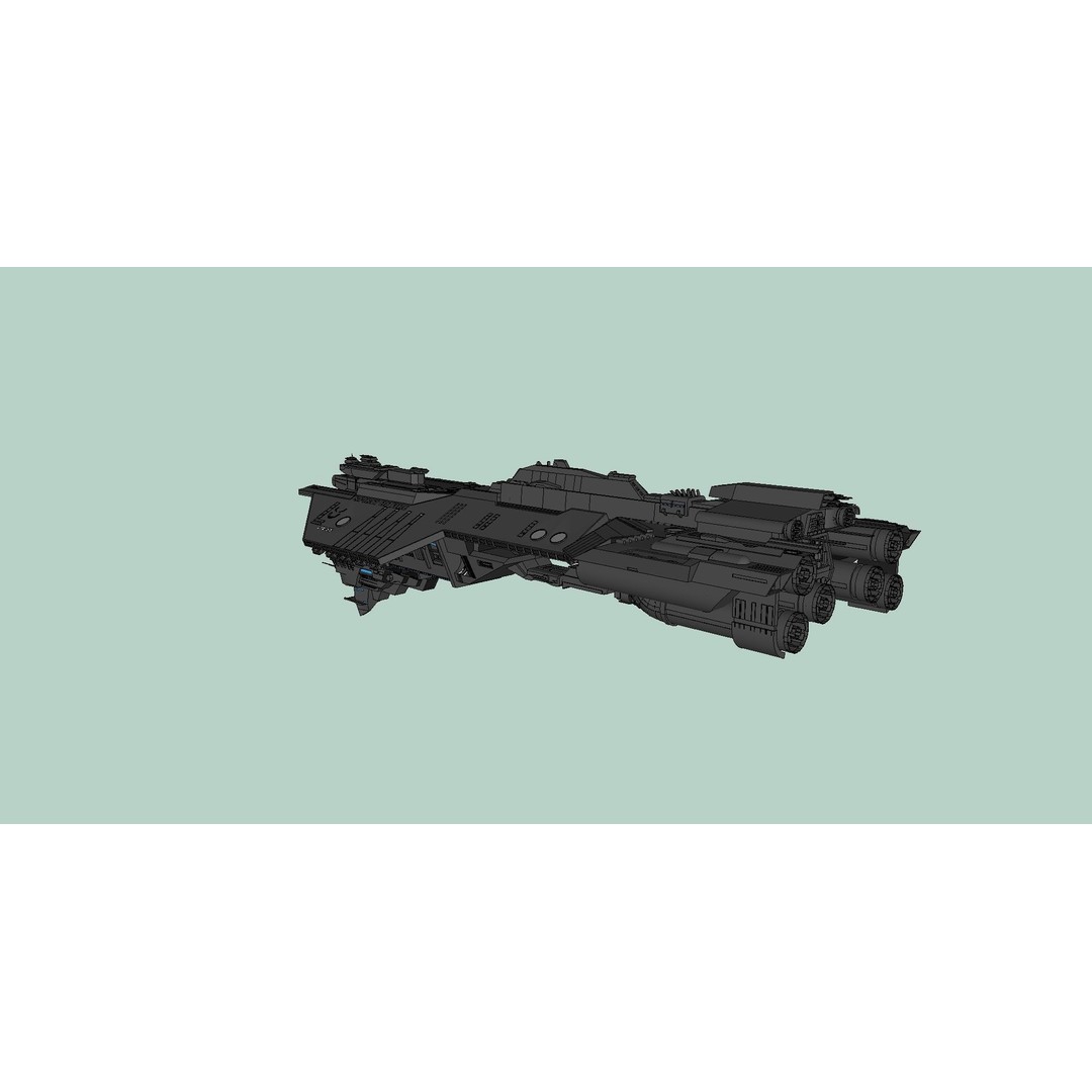 Spaceship 3D Model – Futuristic Spacecraft, Rigged, FBX, OBJ - View 10