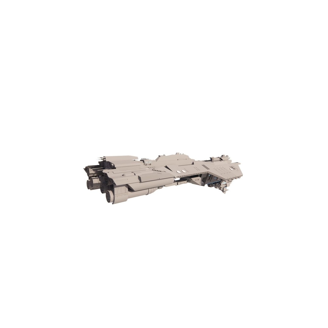 Spaceship 3D Model – Futuristic Spacecraft, Rigged, FBX, OBJ - View 11