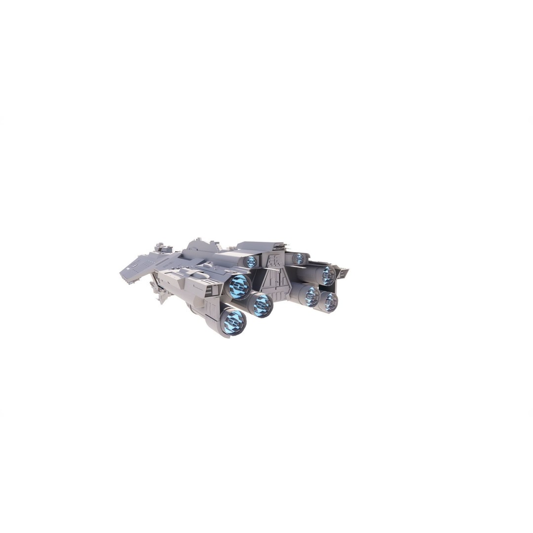 Spaceship 3D Model – Futuristic Spacecraft, Rigged, FBX, OBJ - View 6