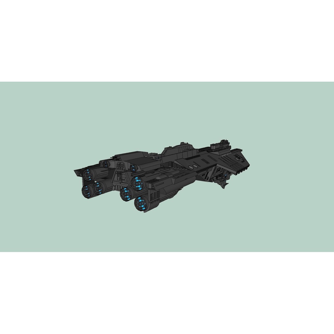 Spaceship 3D Model – Futuristic Spacecraft, Rigged, FBX, OBJ - View 8