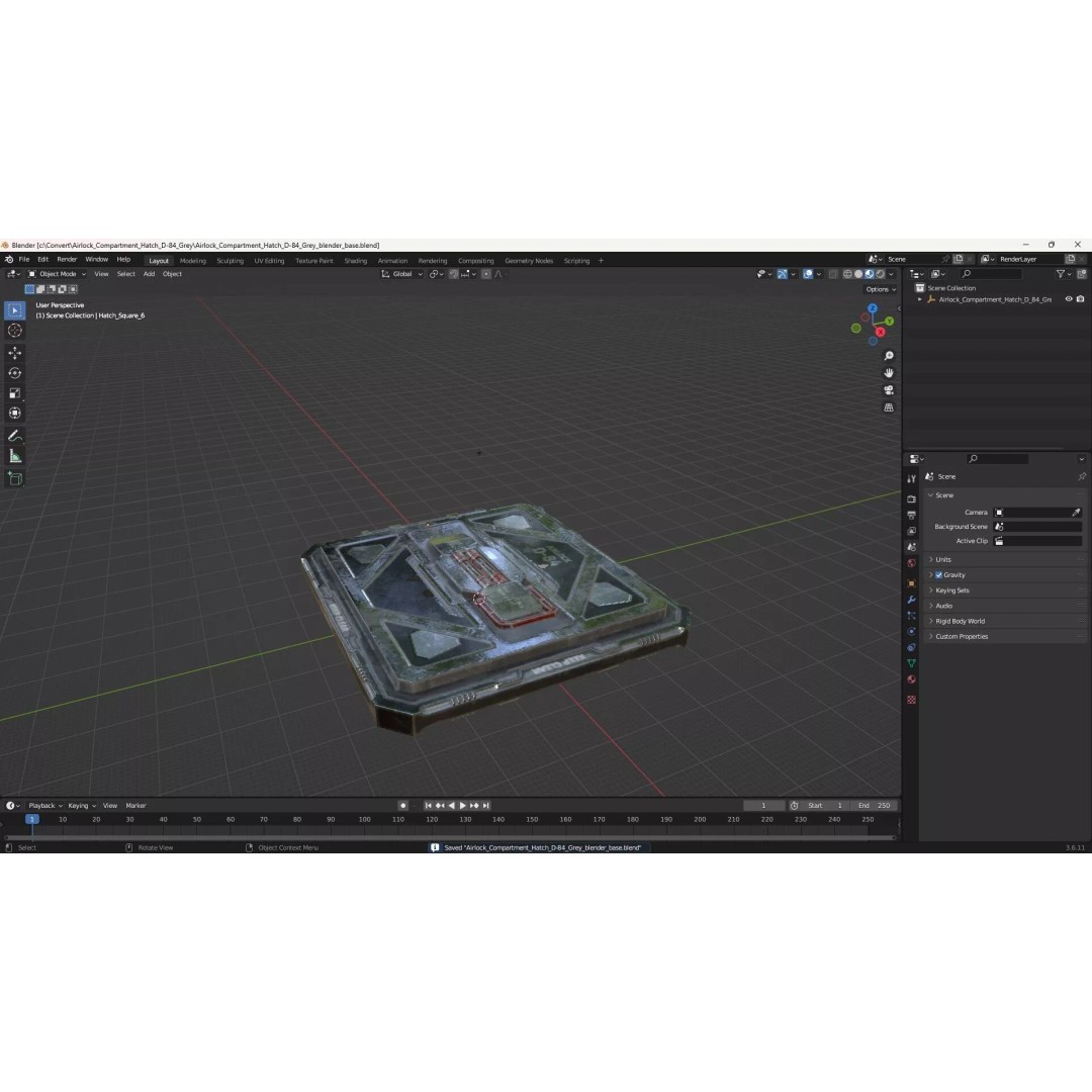 Airlock Compartment Hatch D-84 3D Model – Sci-Fi Industrial Design, FBX - View 13
