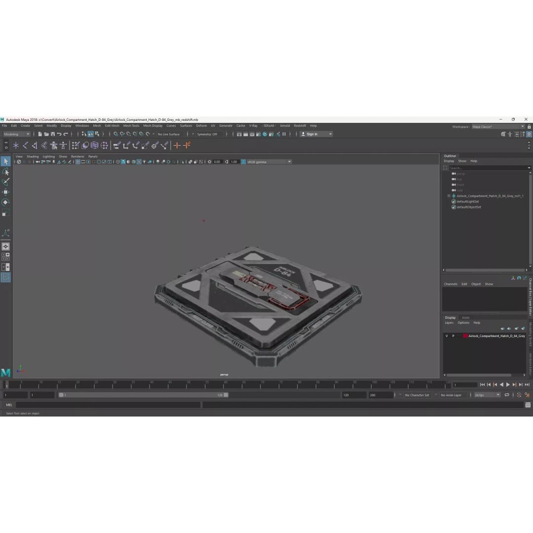 Airlock Compartment Hatch D-84 3D Model – Sci-Fi Industrial Design, FBX - View 14