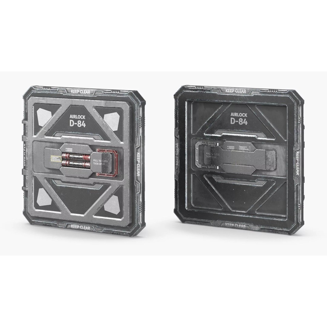 Airlock Compartment Hatch D-84 3D Model – Sci-Fi Industrial Design, FBX - View 2