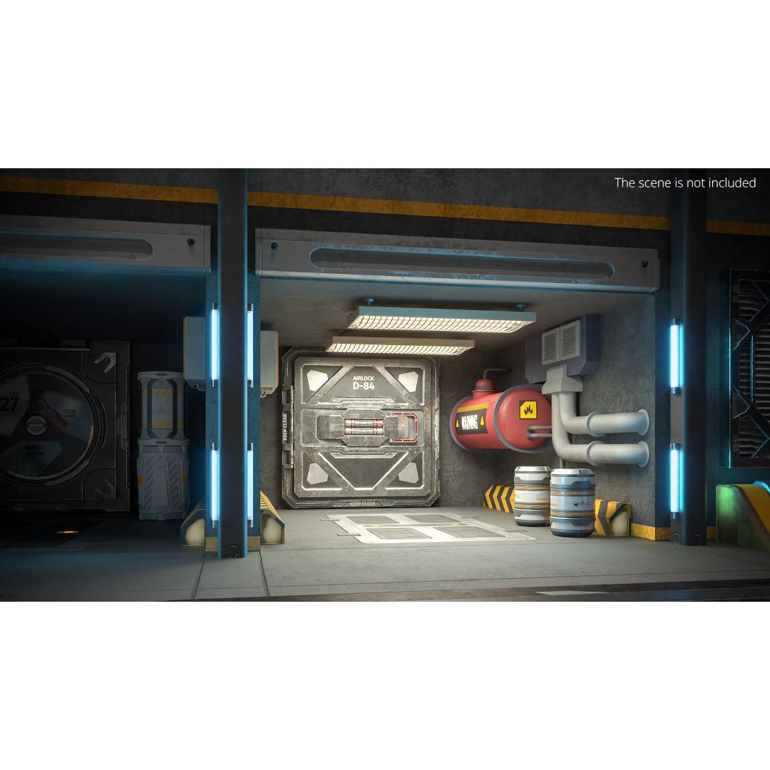 Airlock Compartment Hatch D-84 3D Model – Sci-Fi Industrial Design, FBX - View 3