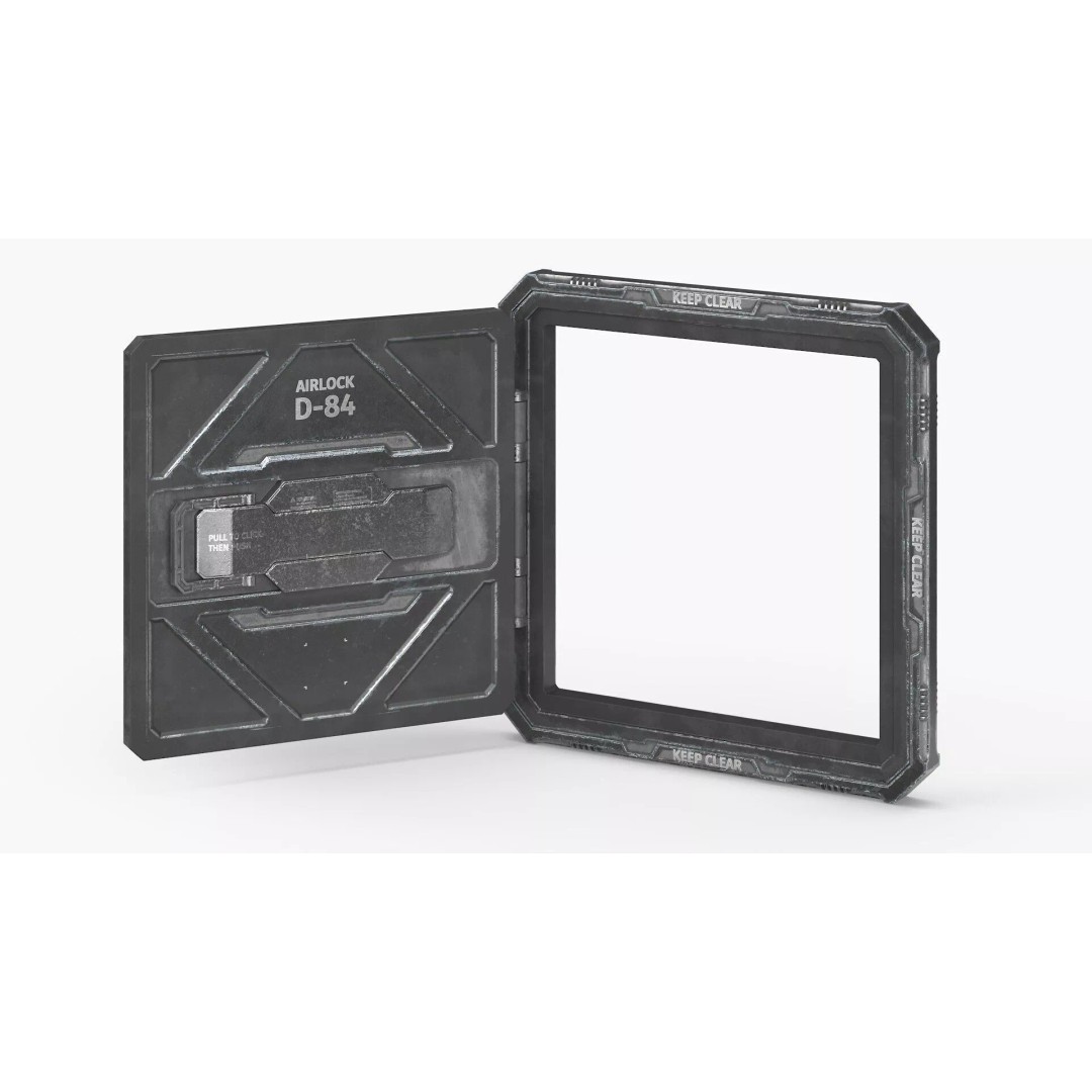 Airlock Compartment Hatch D-84 3D Model – Sci-Fi Industrial Design, FBX - View 5