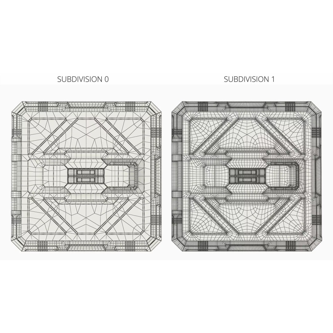 Airlock Compartment Hatch D-84 3D Model – Sci-Fi Industrial Design, FBX - View 7