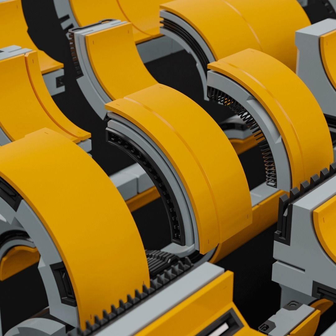 Sci-Fi Blocks 3D Model – Detailed Kit-Bash Set, FBX, Game Ready - View 21