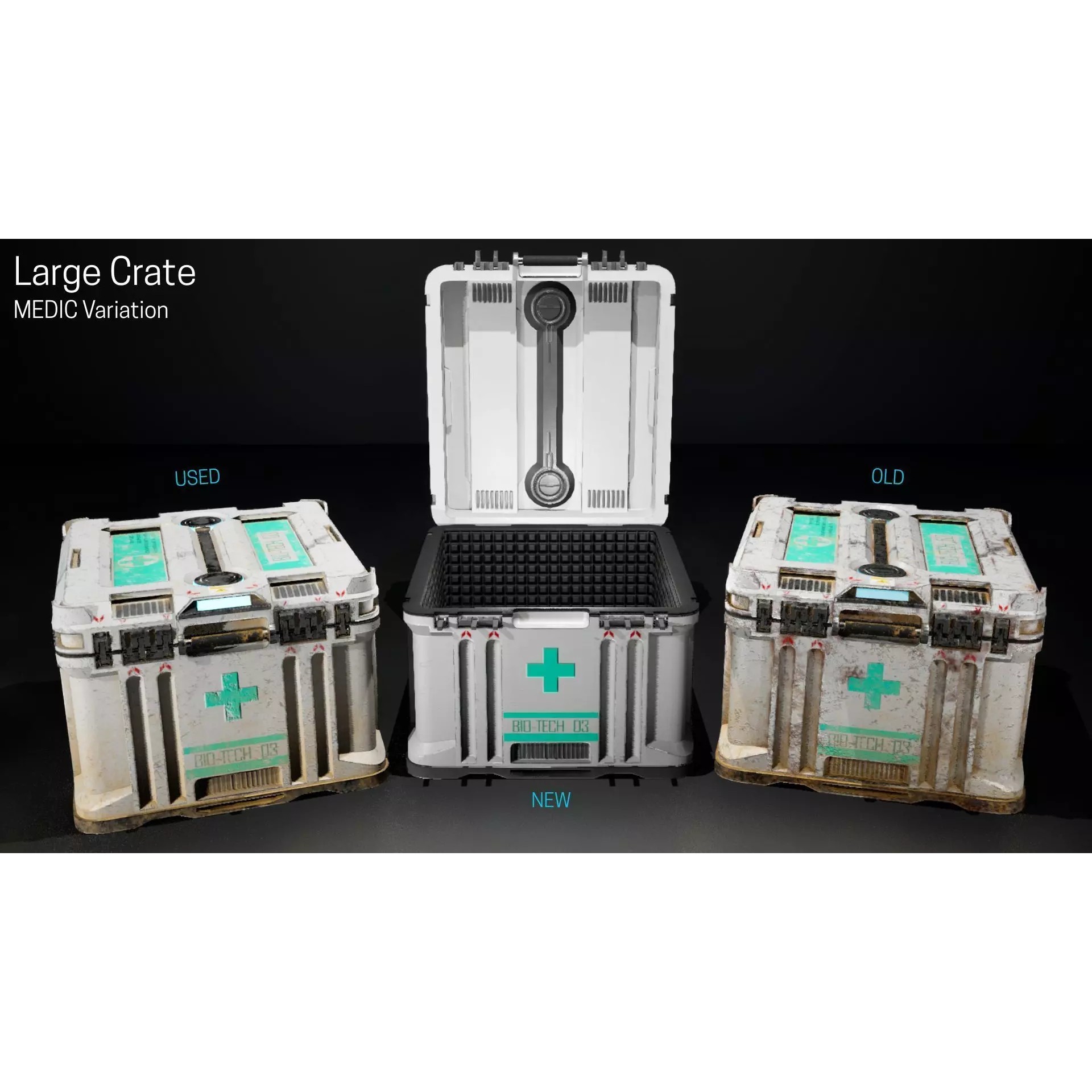 Storage Crate Asset Pack - Low-Poly Game-Ready 3D Model - View 10