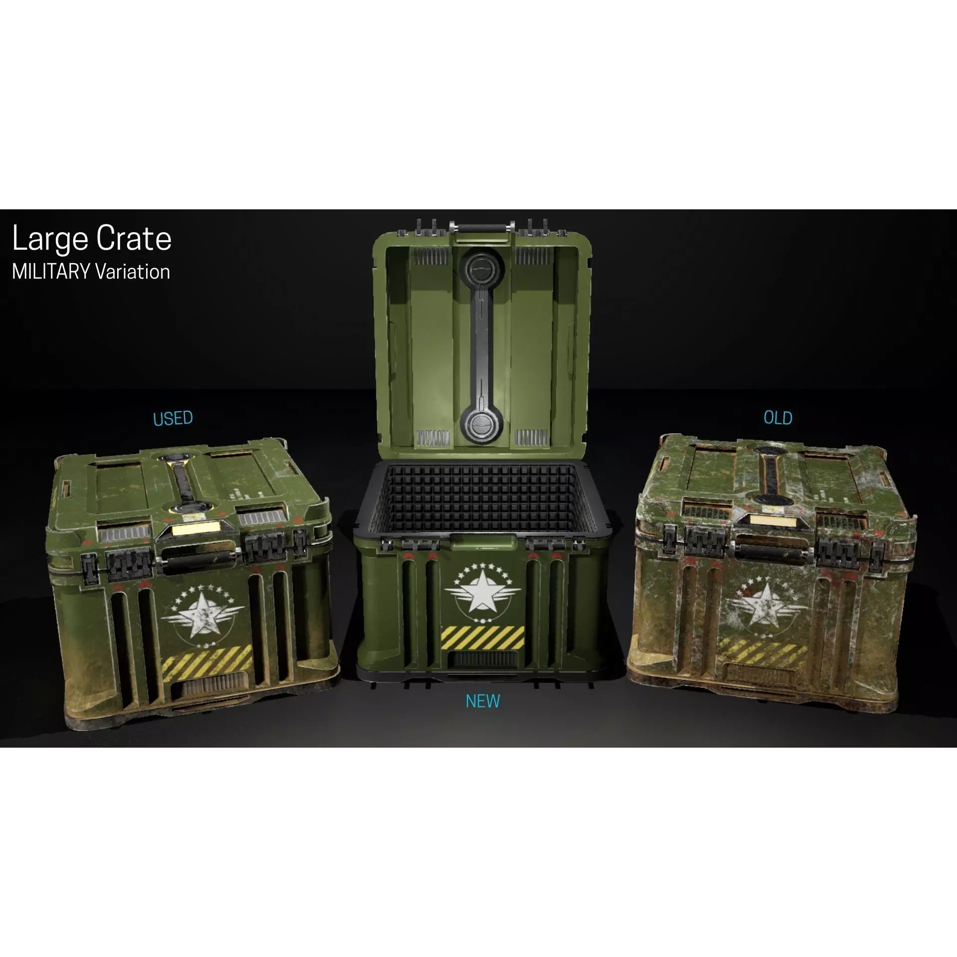Storage Crate Asset Pack - Low-Poly Game-Ready 3D Model - View 11