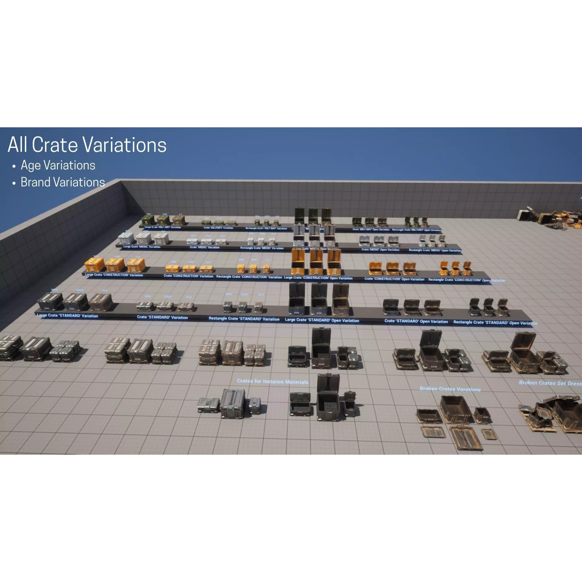 Storage Crate Asset Pack - Low-Poly Game-Ready 3D Model - View 25