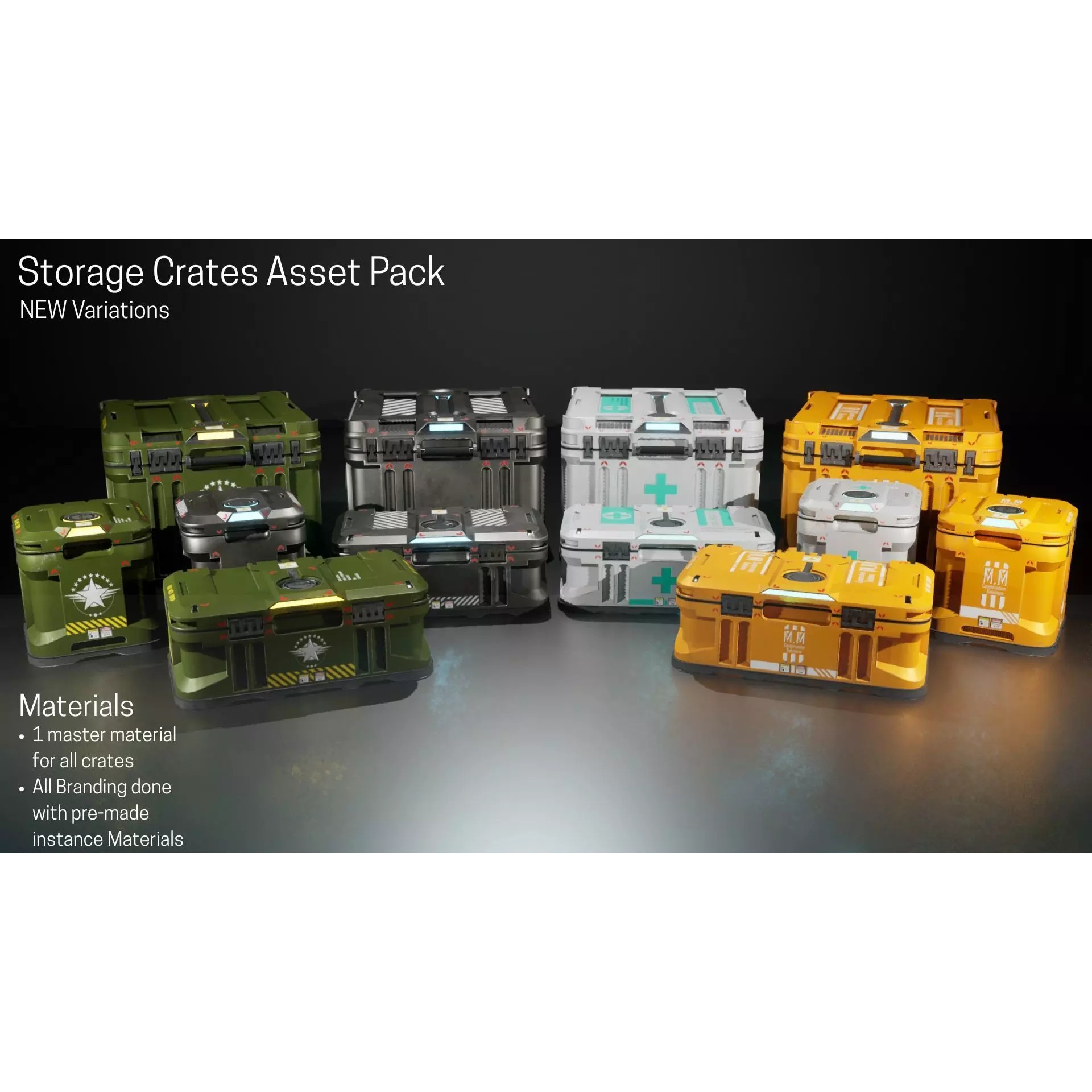 Storage Crate Asset Pack - Low-Poly Game-Ready 3D Model - View 5
